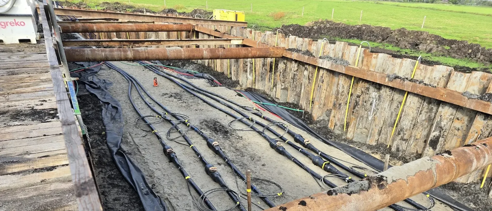 Specialistisch damwandwerk bij herstelwerkzaamheden 150 kV-verbinding Beverwijk–Oterleek